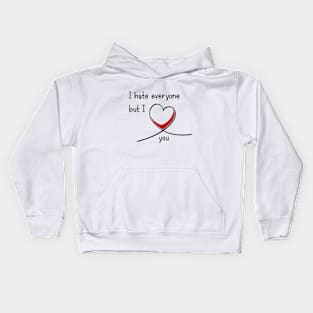 Introvert Valentine I Hate Everyone But I Love You Kids Hoodie